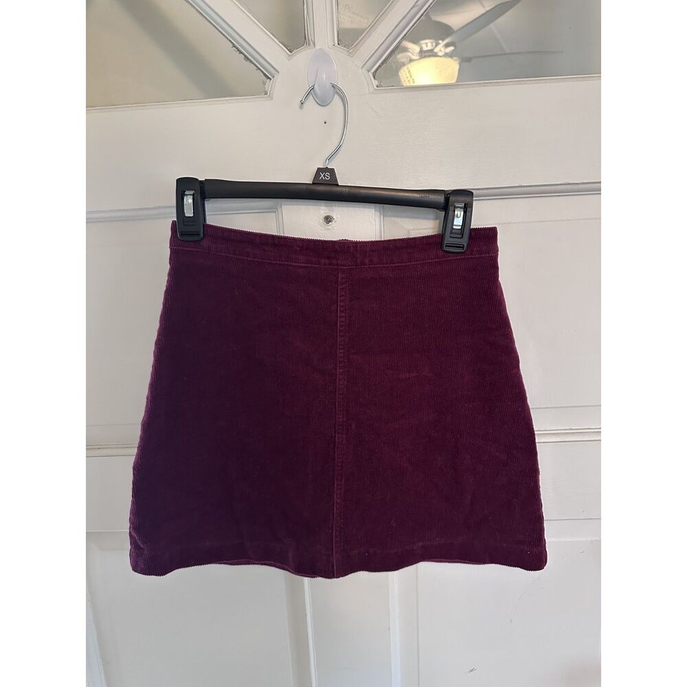 Burgundy Corduroy A-Line Mini Skirt Fall Preppy Y2K